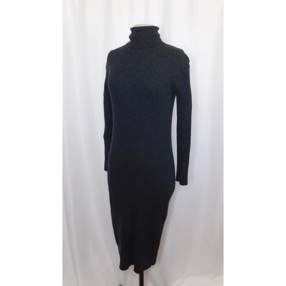 EVERLANE Wool Blend Ribbed Midi Dress Turtleneck Minimalist Preppy XX-Small XXS - Picture 7 of 16